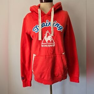 Le Coq Sportif Orange Training Hoodie. Size Medium